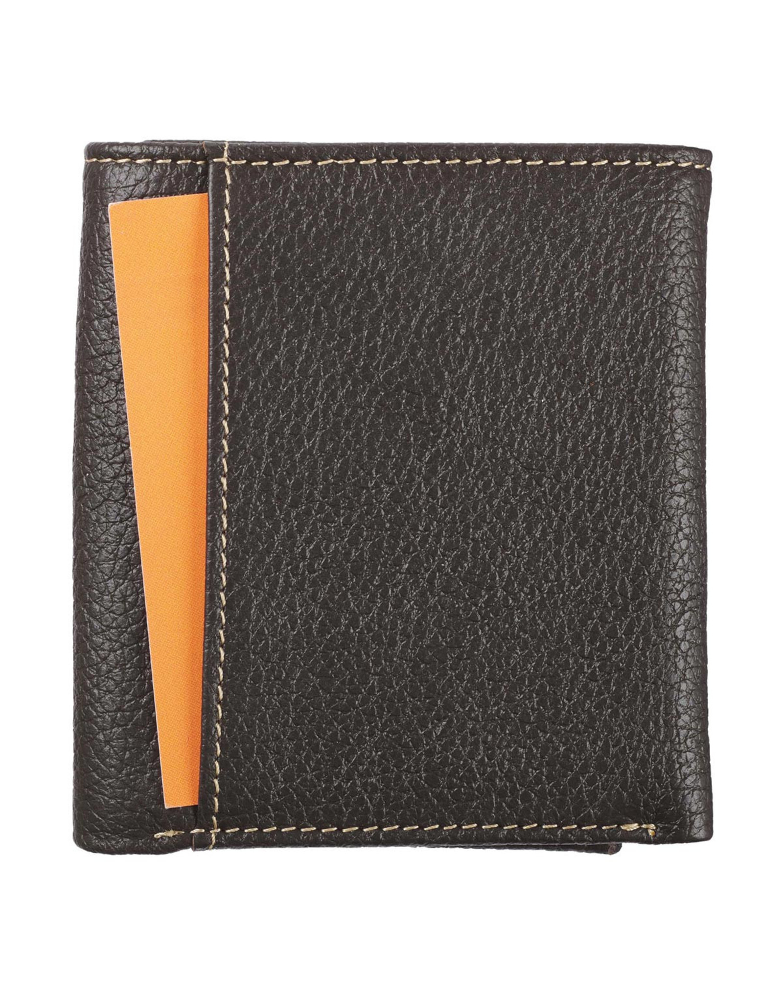 Christian Art Gifts Wallet - Three Crosses, Brown Leather