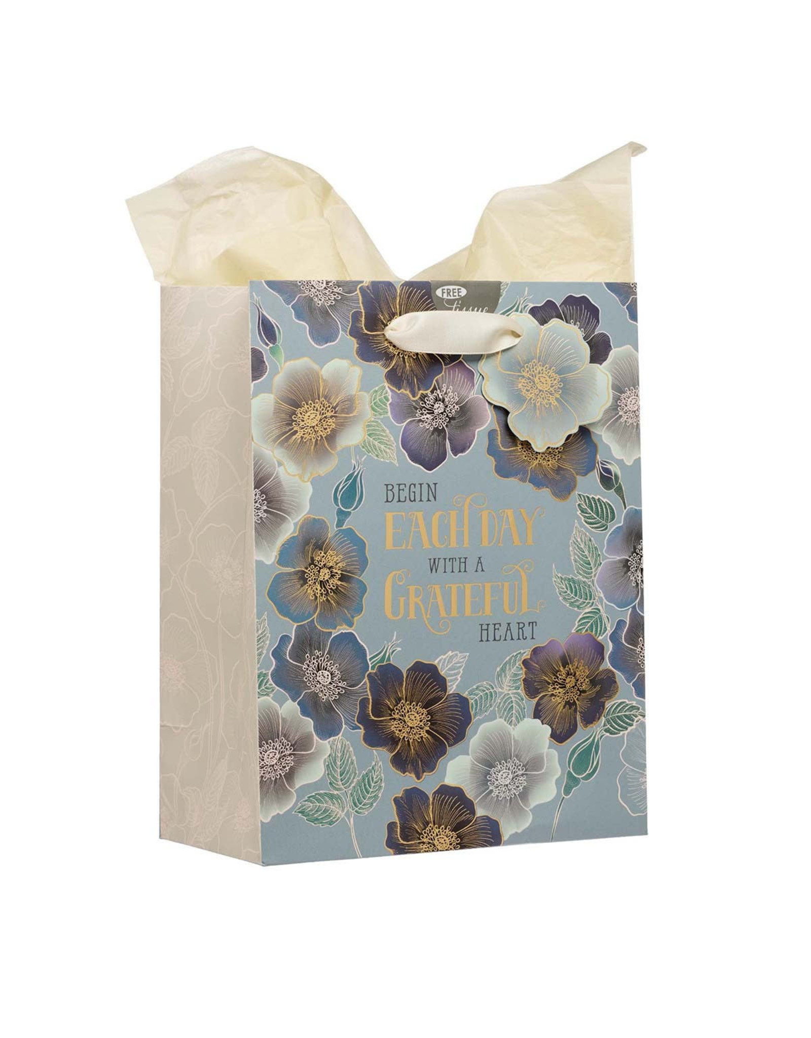 Christian Art Gifts Gift Bag - Begin Each Day with a Grateful Heart (Medium)