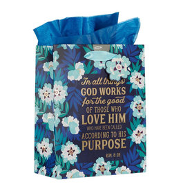 Christian Art Gifts Medium Giftbag - God Works for Good, Romans 8:28