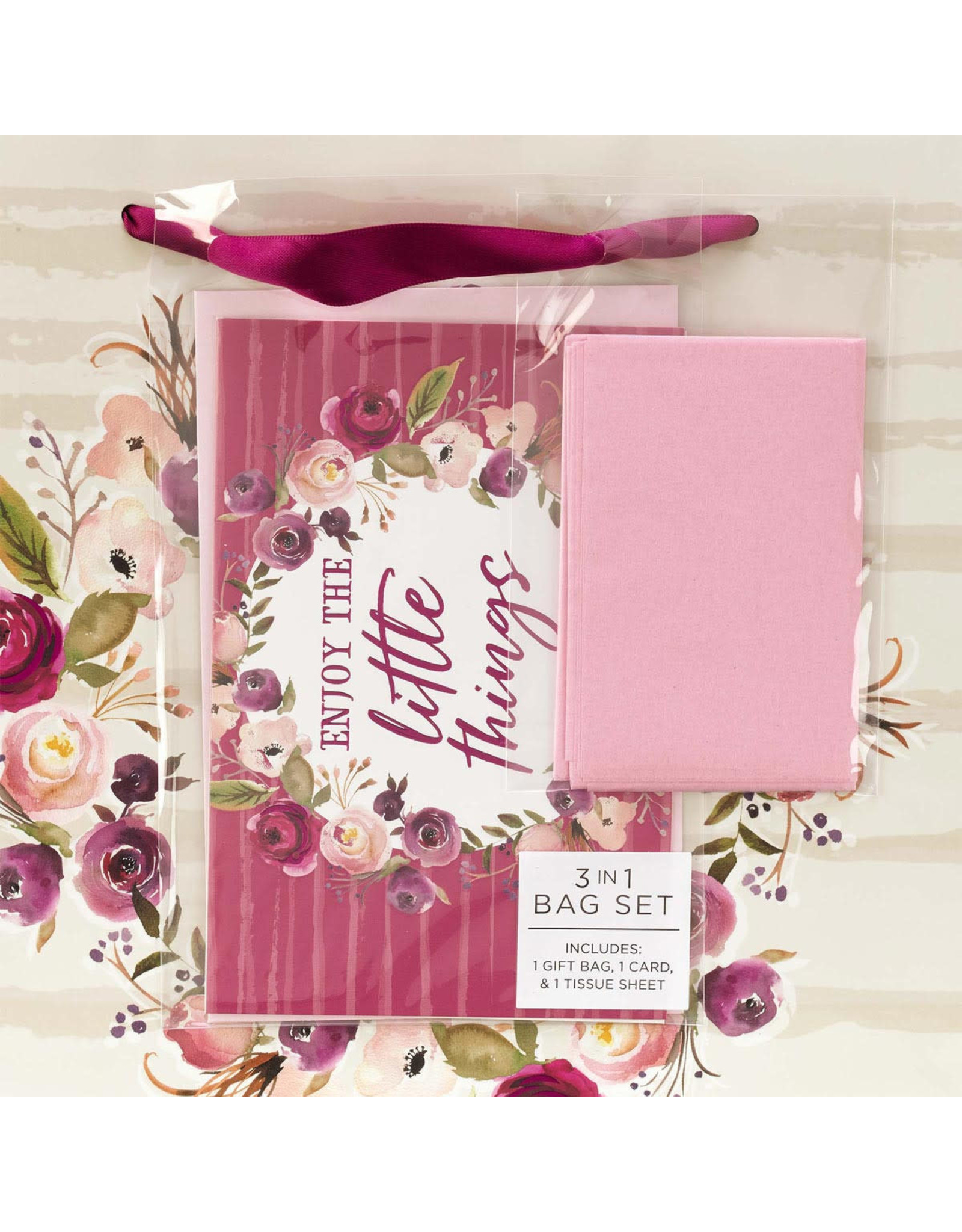 Christian Art Gifts Gift Bag - Enjoy the Little Things with Card (Large)