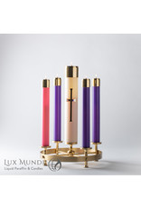 Lux Mundi Refillable Advent Oil Candles Set 7/8"x12" - 3 Purple, 1 Pink