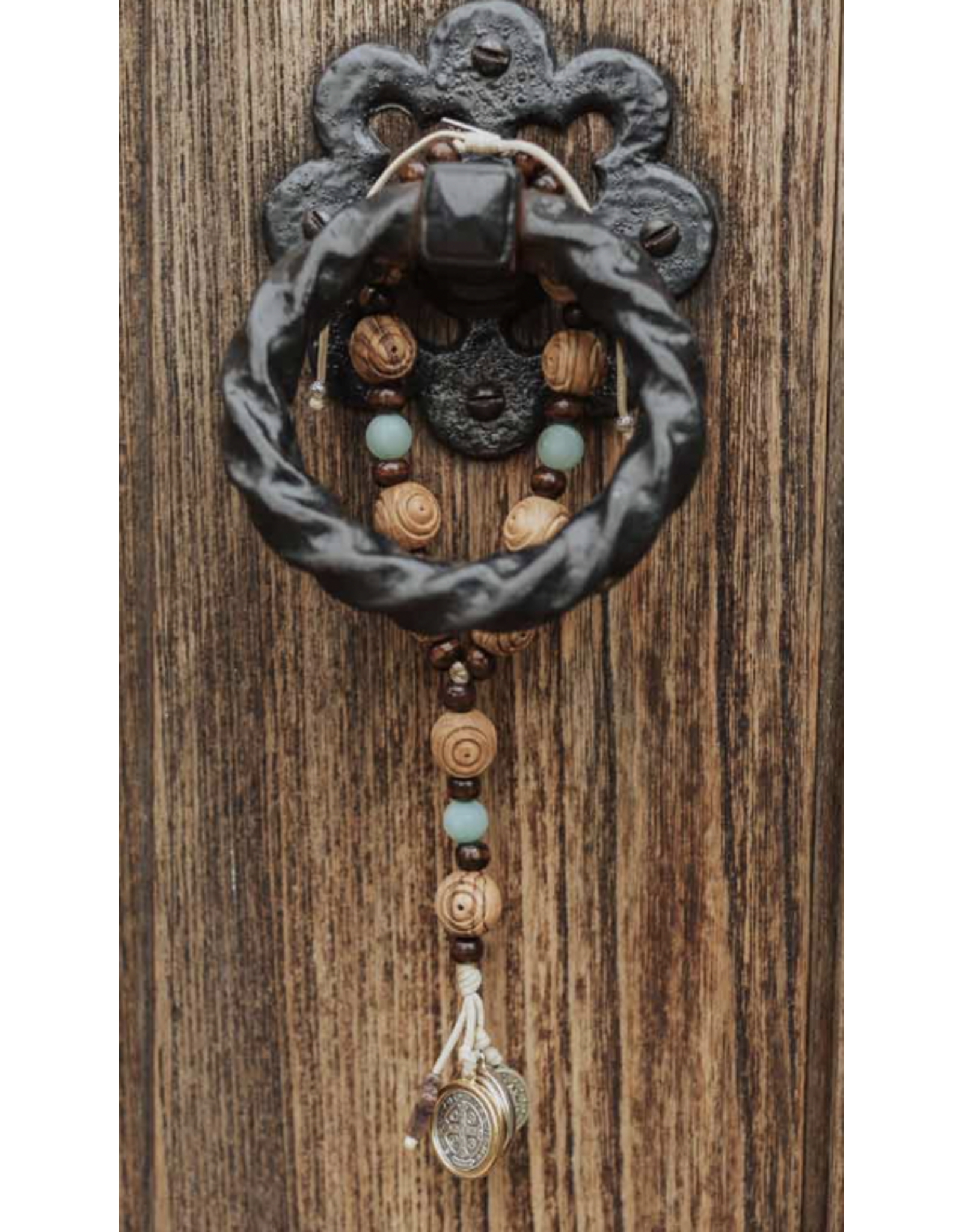 My Saint My Hero "Blessings for your Home" Door Hanger - Wood/White Beads