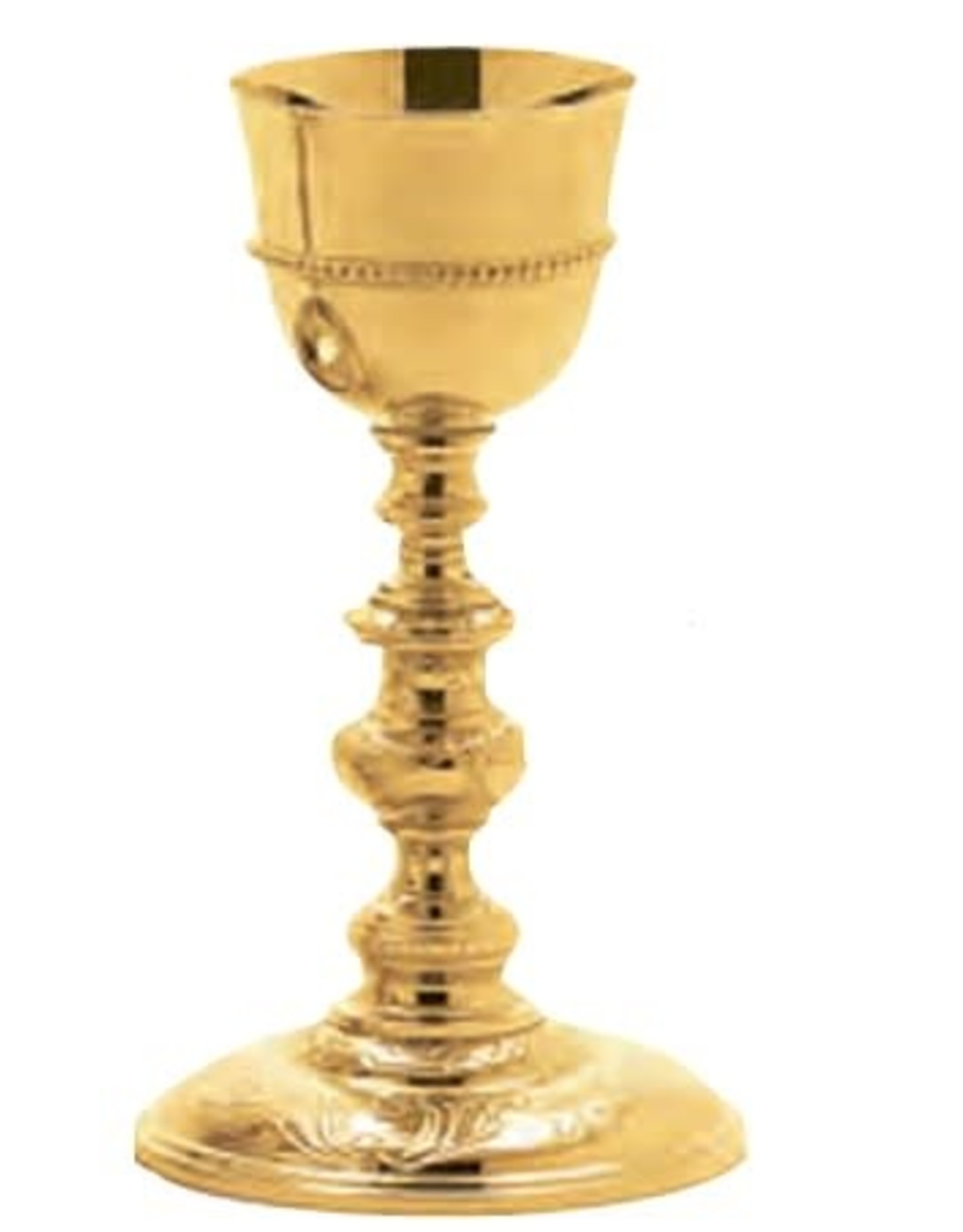 Molina Chalice, 9-1/8" Height, Brass Gold-Plated