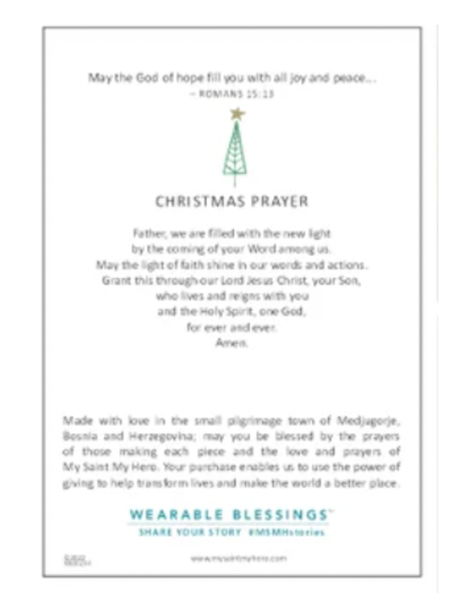 Christmas Blessing Bracelet Blessings of Joy, with Christmas Prayer