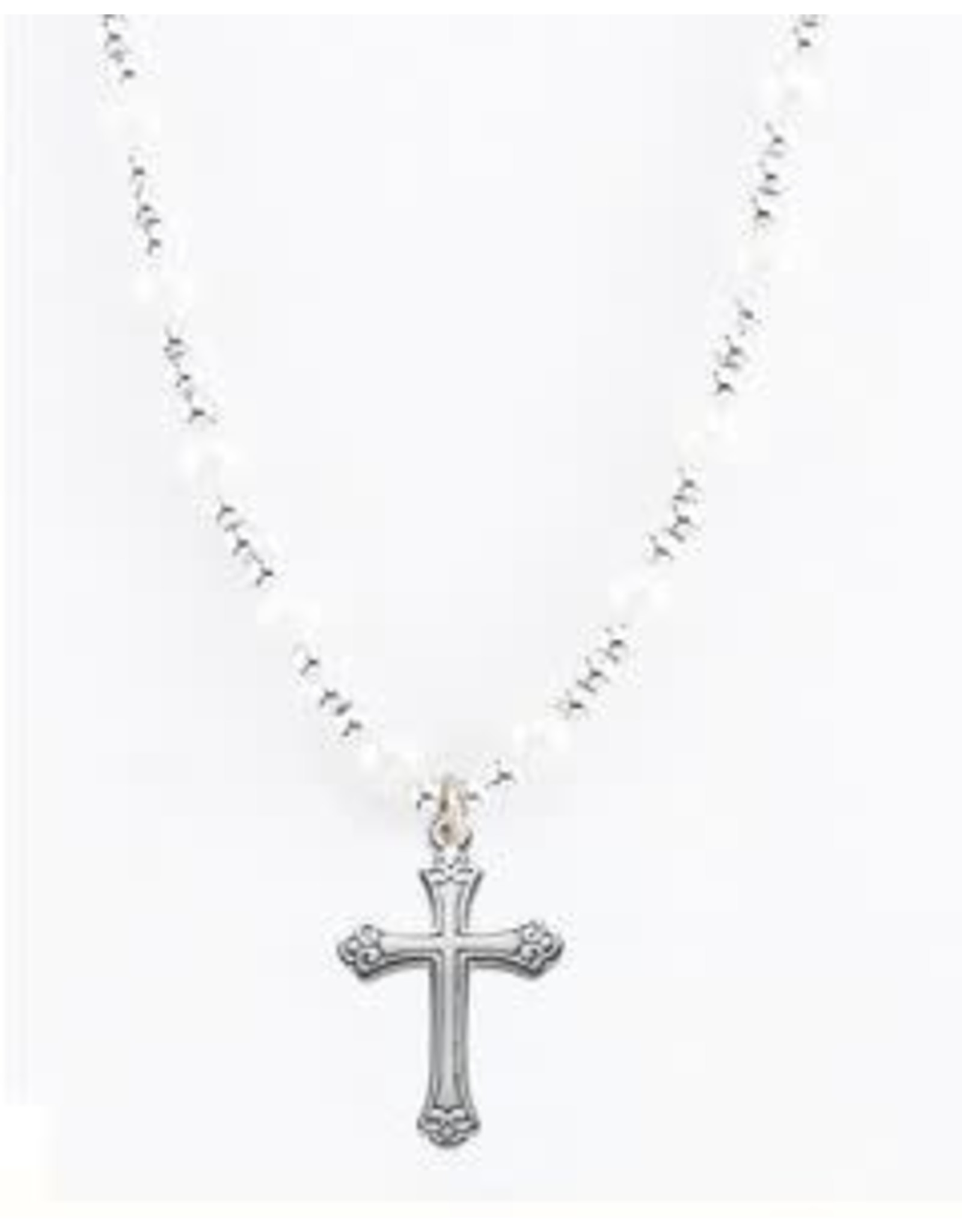 Hirten Pendant - Cross with White Pearl Beads