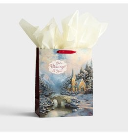 Thomas Kinkade Chirstmas Gift Bag - God's Blessings to You (Large)