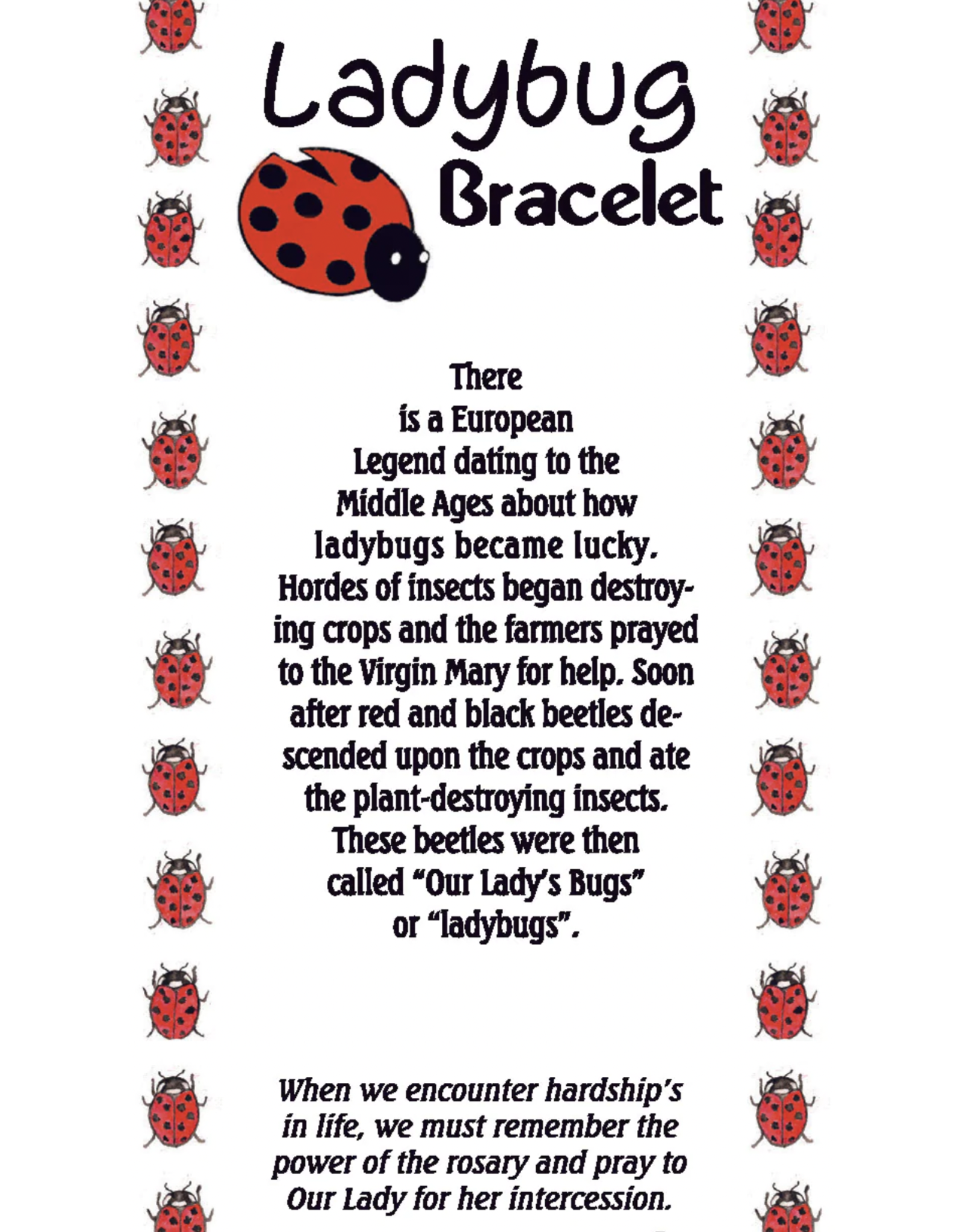 Devon Rosary Bracelet - Ladybug