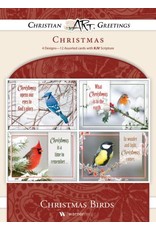 Hermitage Art Boxed Christmas Cards - Christmas Birds, KJV (12)