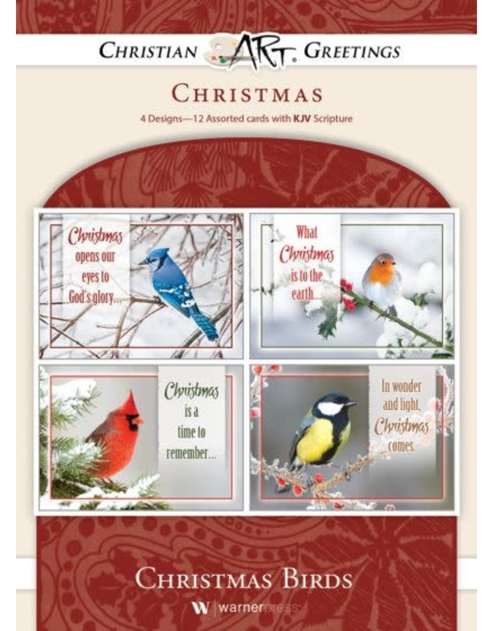 Hermitage Art Boxed Christmas Cards - Christmas Birds, KJV (12)