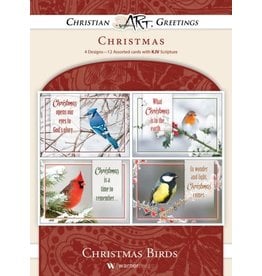 Hermitage Art Boxed Christmas Cards - Christmas Birds, KJV (12)