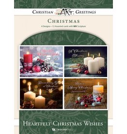 Hermitage Art Boxed Set of 12 Christmas Cards - Heartfelt Christmas Wishes, NIV