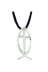 Terra Sancta Pendant - Cross, Savior (24" Black Cord)