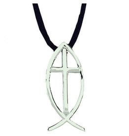 Terra Sancta Pendant - Cross, Savior (24" Black Cord)