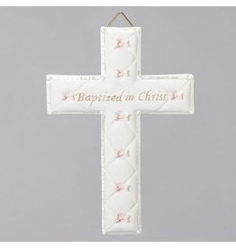 Roman Baptism Cross - Pink