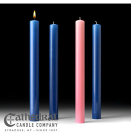 Cathedral Candle 51% Beeswax Advent Candles 1.5x16 (3 Sarum Blue, 1 Rose)