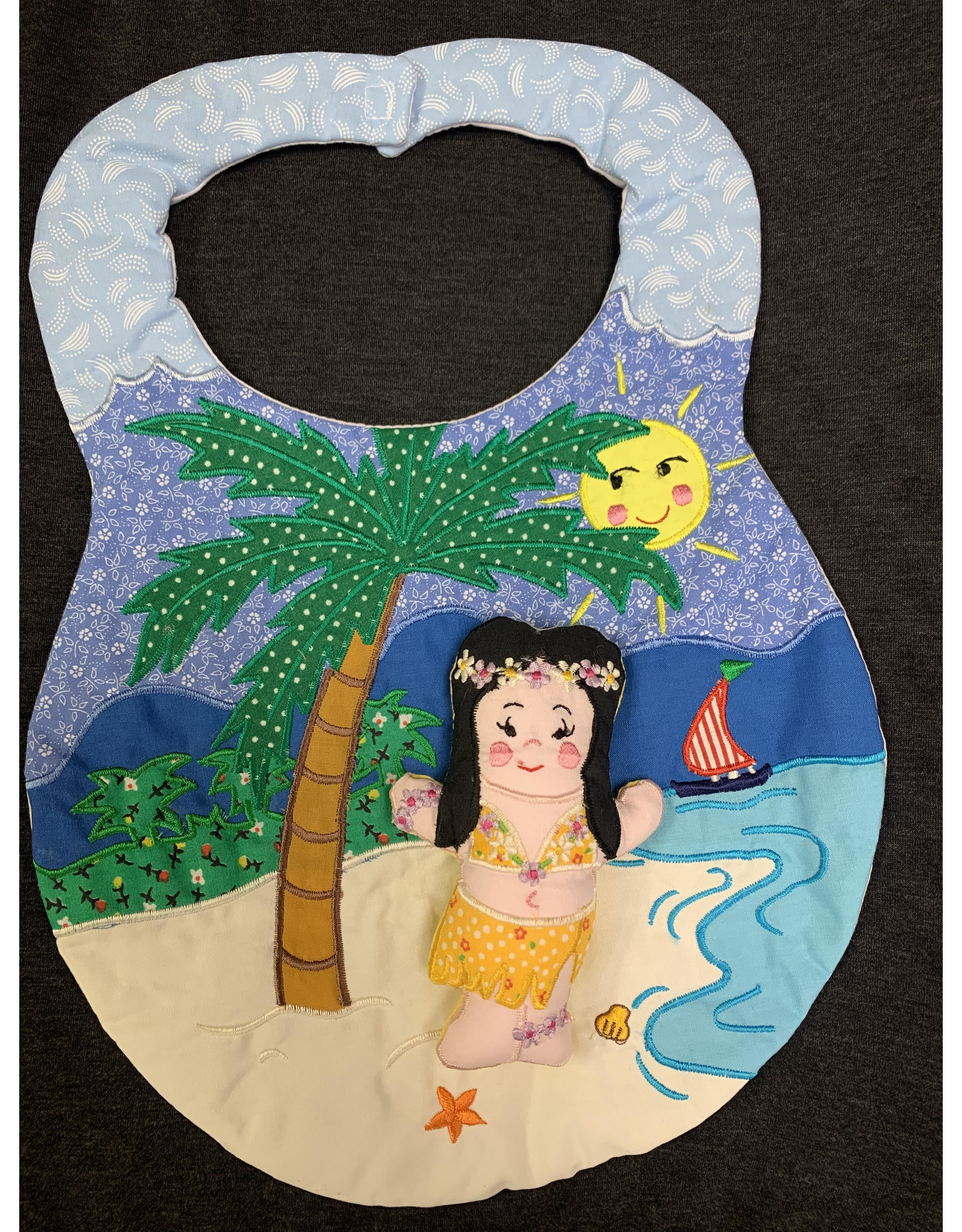 Kubla Crafts Bib - Hula Girl on Beach