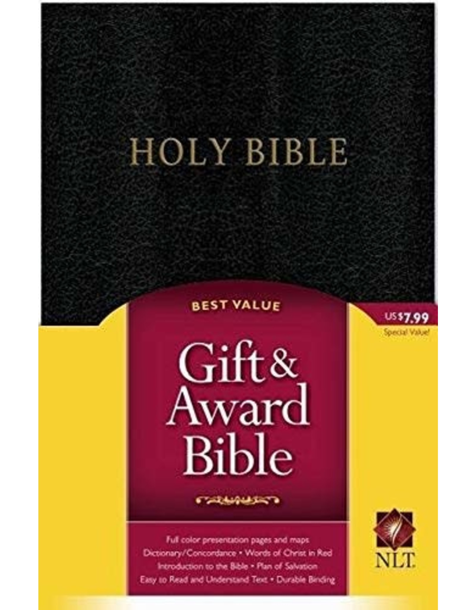 Tyndale NLT Gift & Award, Black Imitation Leather Bible