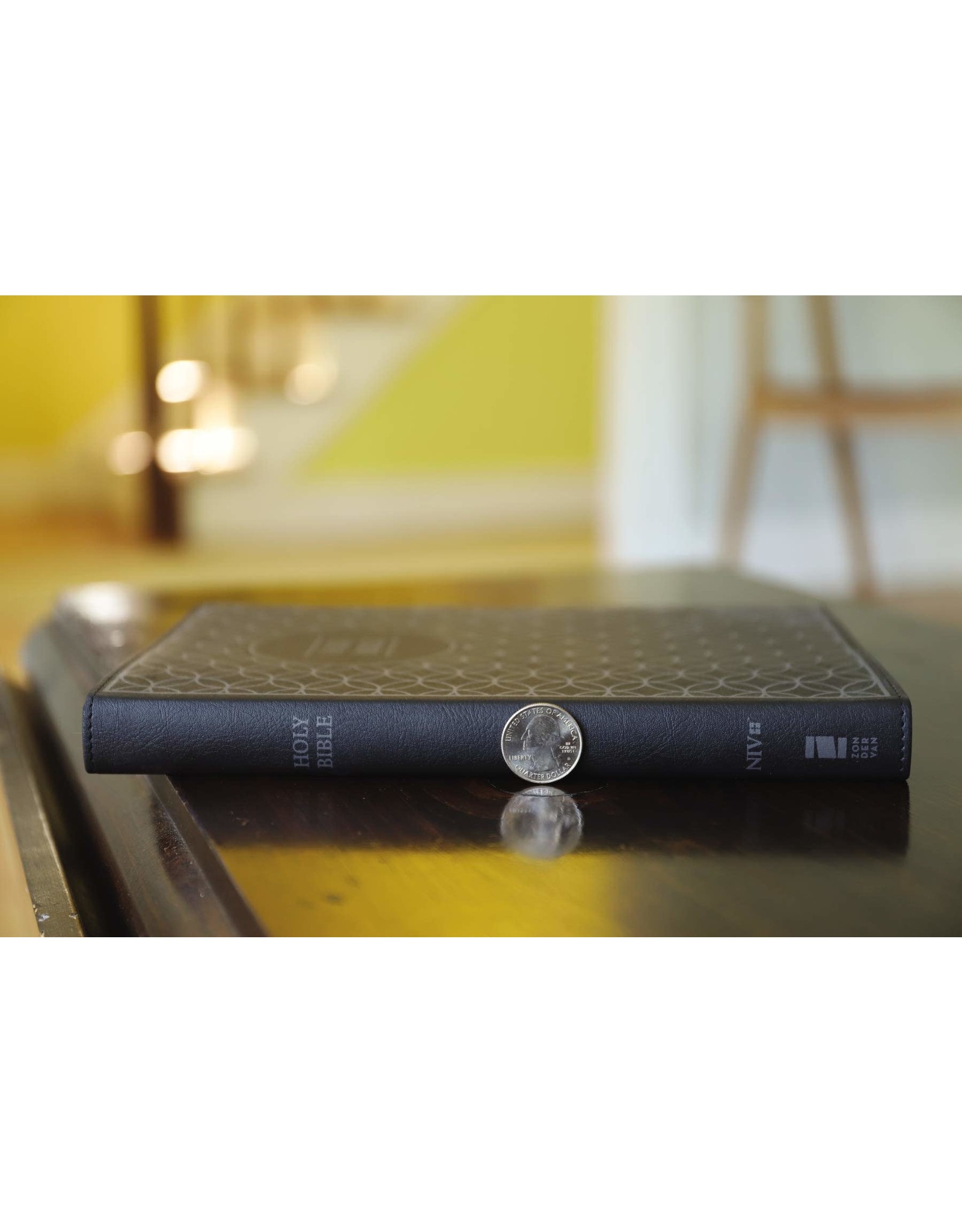 Zondervan NIV Large Print Value Thinline Gray/Black Imitation Leather Bible
