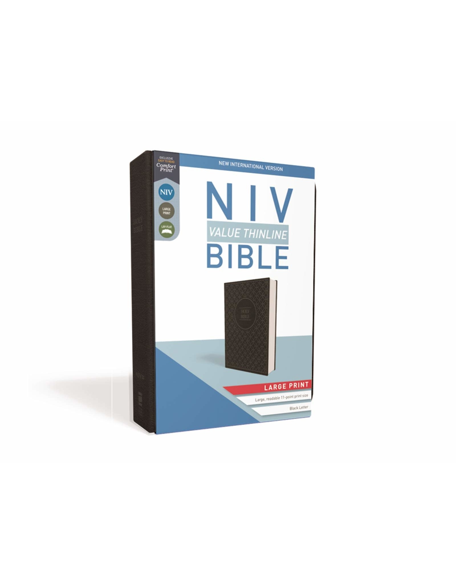 Zondervan NIV Large Print Value Thinline Gray/Black Imitation Leather Bible