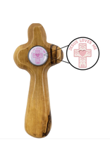 Logos Baptism Cross - Olive Wood Handcrafted in Bethlehem