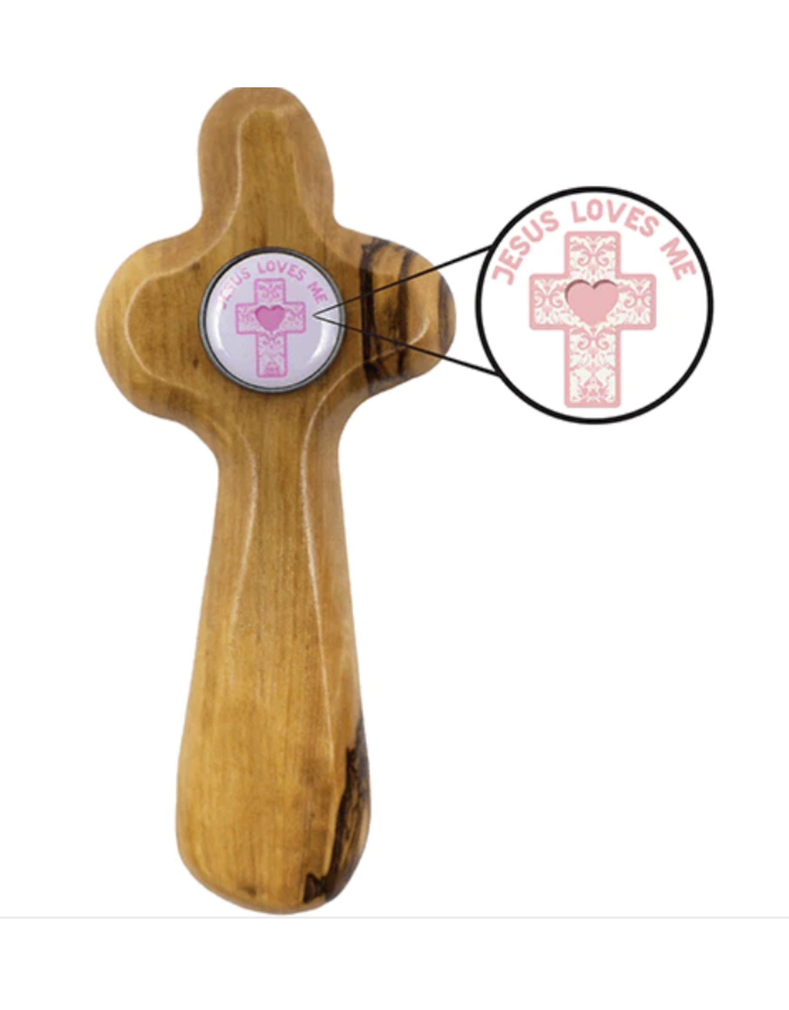 Logos Baptism Cross - Olive Wood Handcrafted in Bethlehem