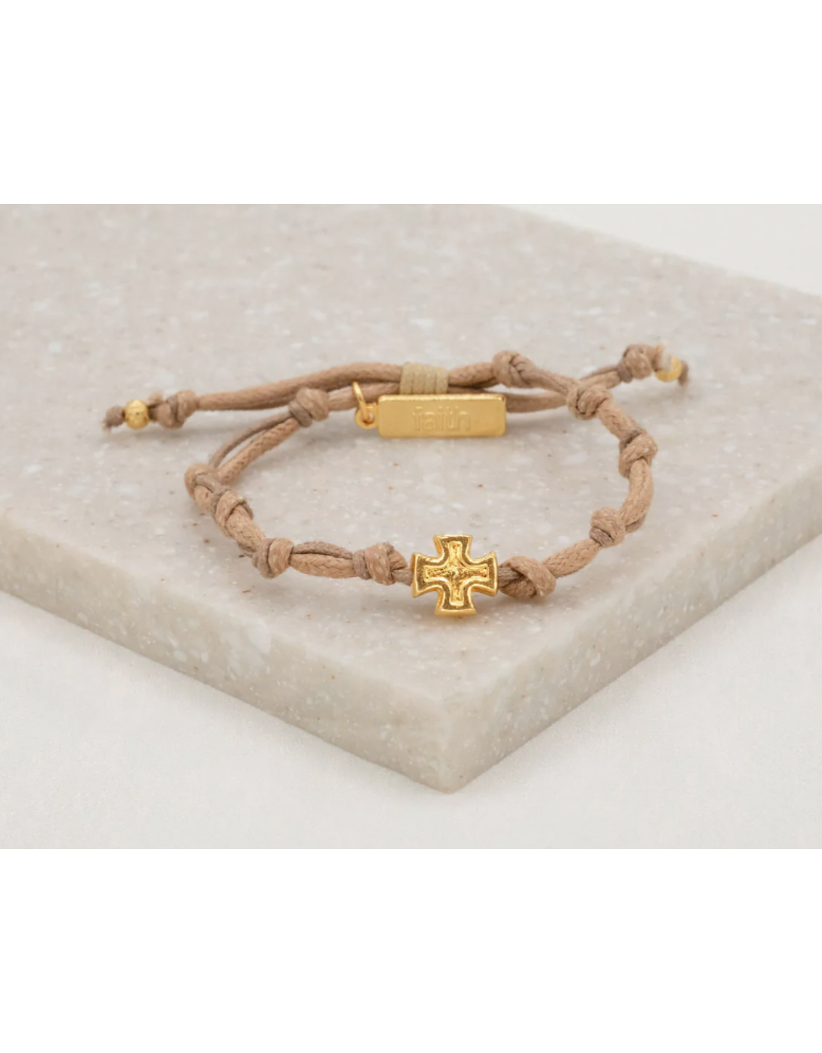 My Saint My Hero Bracelet - Surrender Prayer (Tan/Gold)