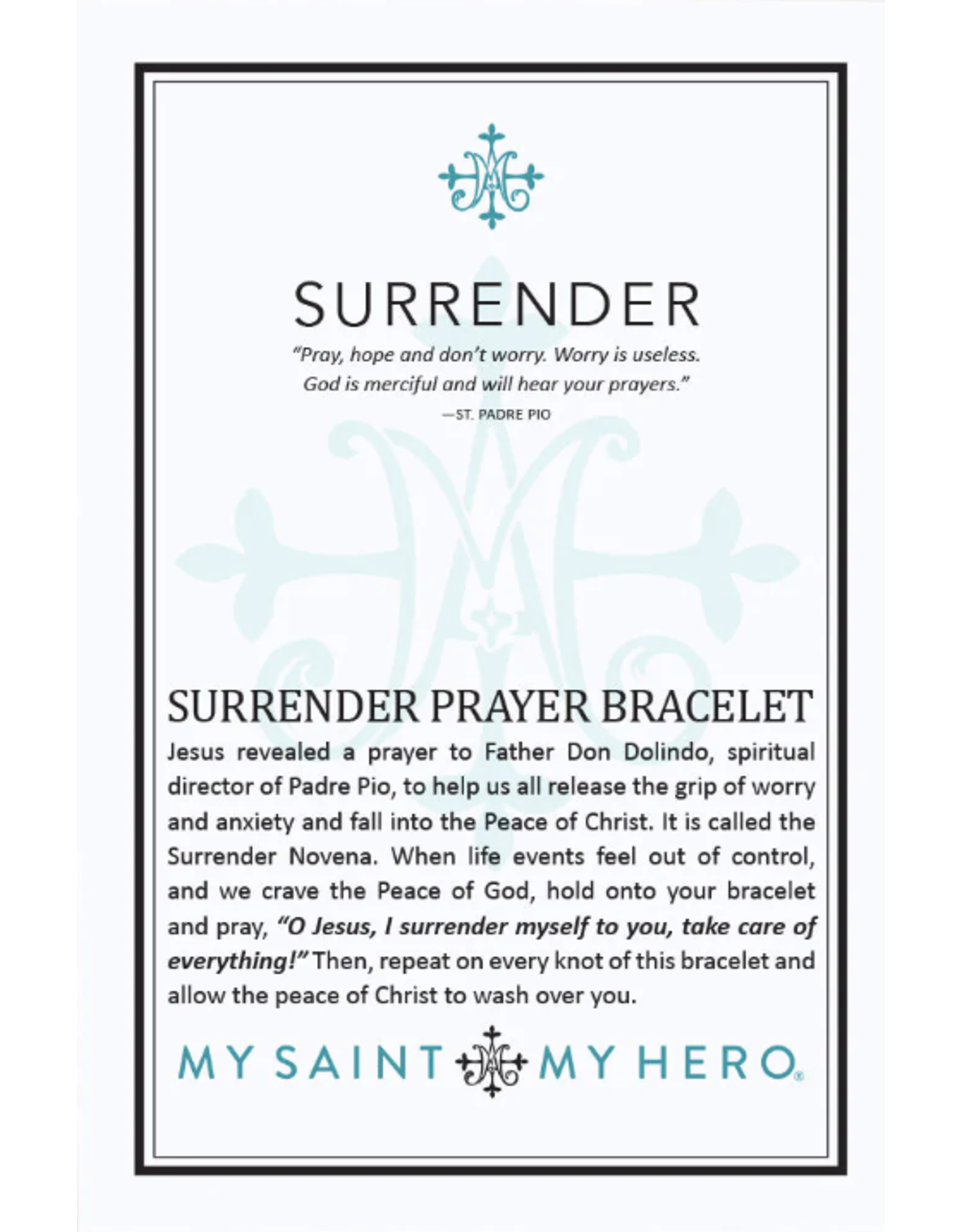My Saint My Hero Bracelet - Surrender Prayer (Tan/Gold)
