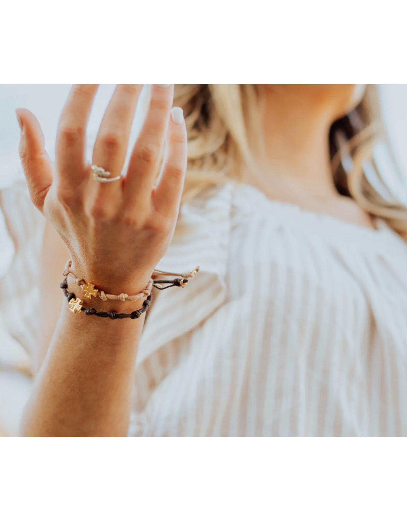 My Saint My Hero Bracelet - Surrender Prayer (Tan/Gold)