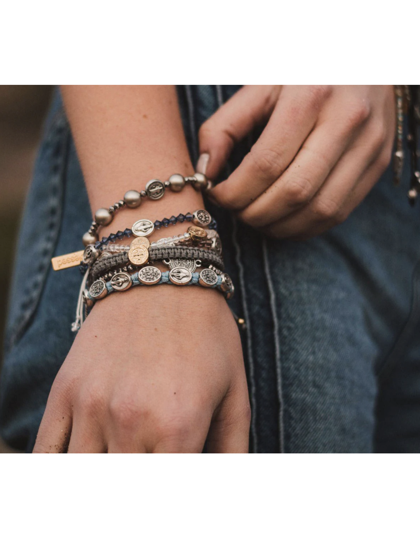 My Saint My Hero Bracelet - Miraculous Mary Blessing Bracelet (Light Blue/Silver)