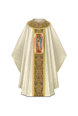 Slabbinck Marian Chasuble in Duomo Damask Fabric - Our Lady of Guadalupe