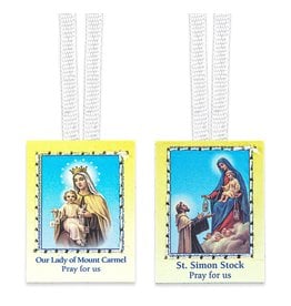 Hirten Scapular - Plain on White String ( No Vinyl)