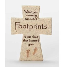 Footprints Standing Cross (4")