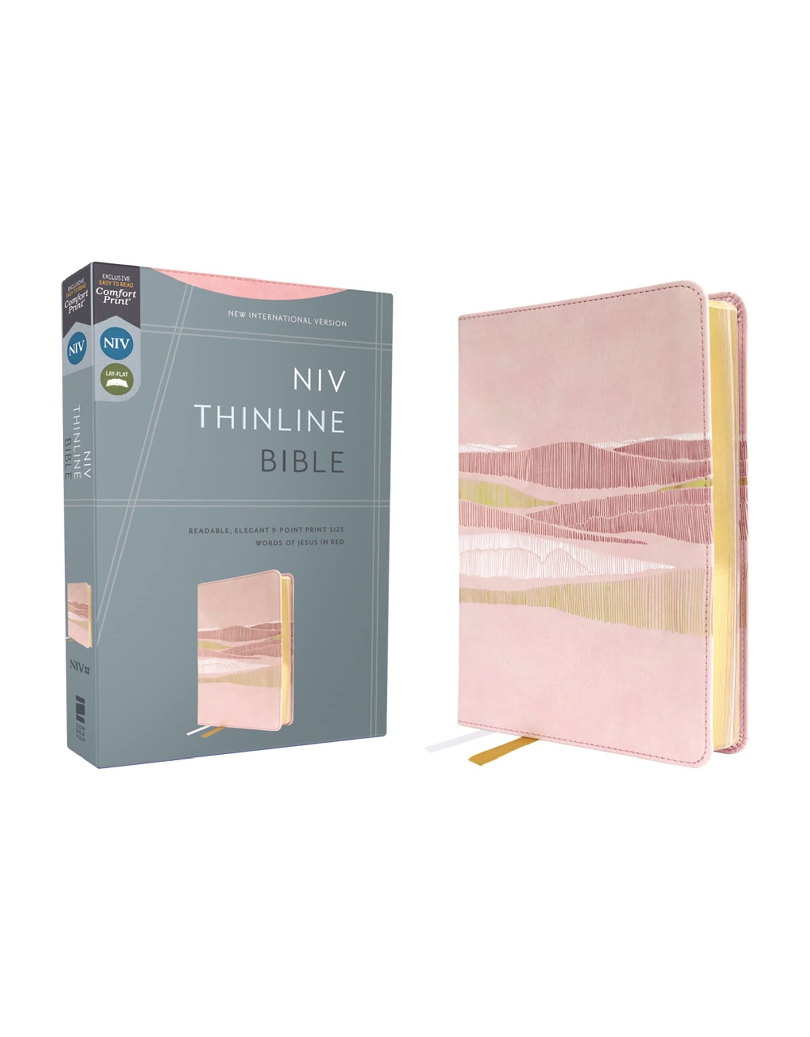 Zondervan NIV Thinline Bible, Leathersoft, Pink, Red Letter, Comfort Print