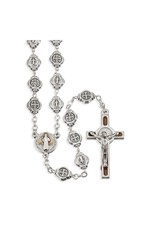 Hirten Rosary - St. Benedict, Silver / Expoxied