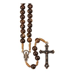 Hirten Rosary - Marbleized Brown Copper Beads on Cord