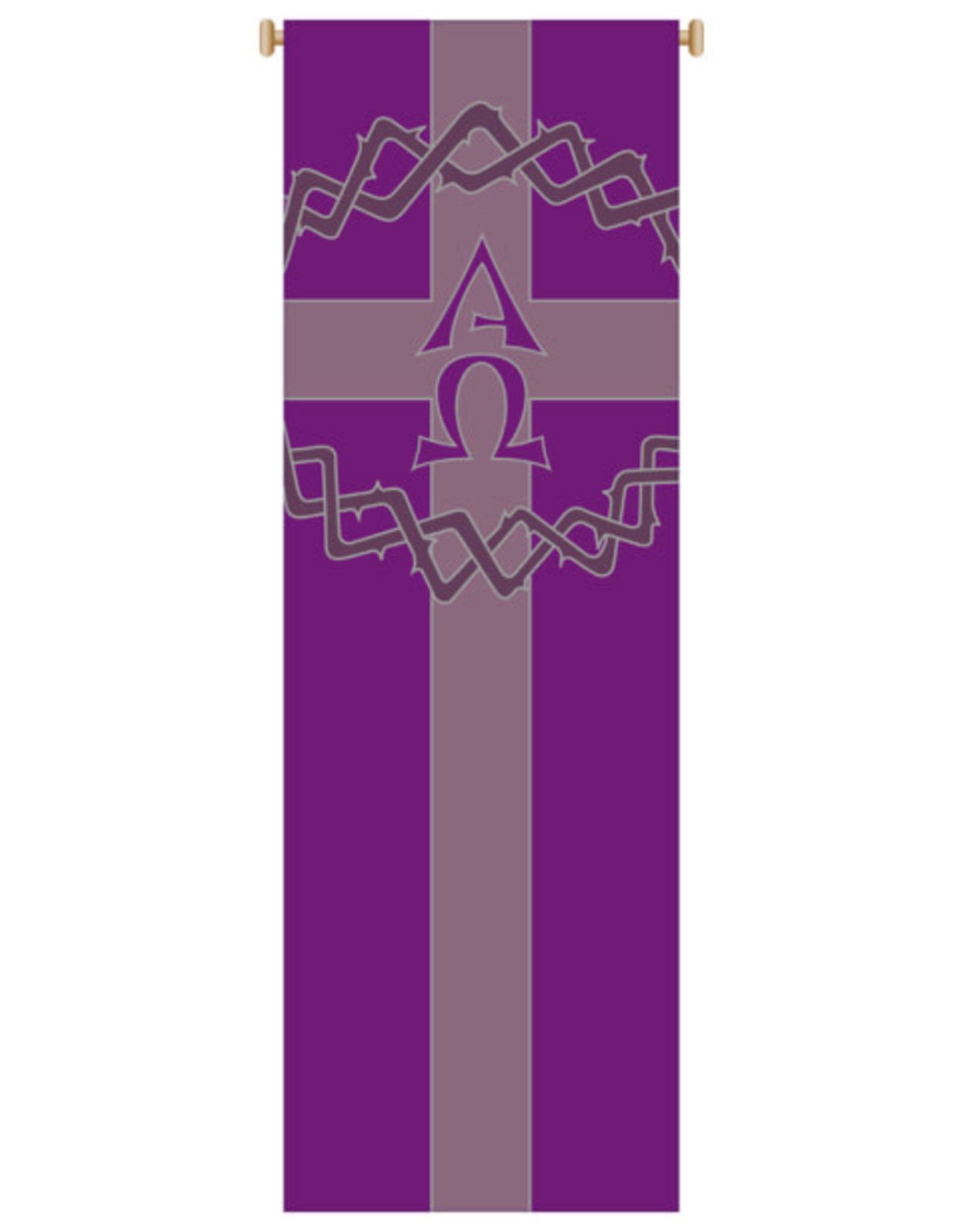 Slabbinck Banner - Lent: Crown of Thorns & Alpha/Omega, Purple