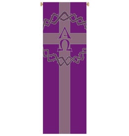 Slabbinck Banner - Lent: Crown of Thorns & Alpha/Omega, Purple