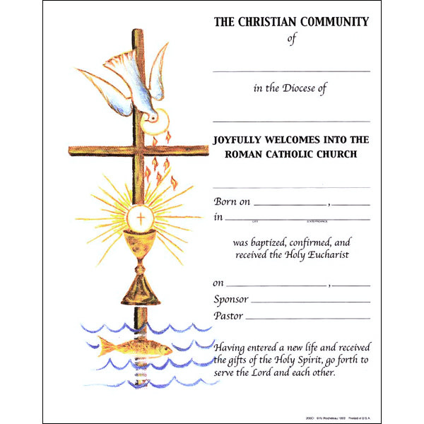 Certificates - Christian Initiation (100) - Reilly's Church Supply ...