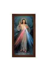 Hirten Picture - Divine Mercy, Walnut Frame (24" x 44")