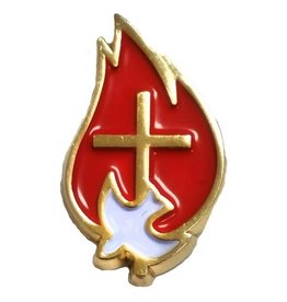 Terra Sancta Lapel Pin - Cross Flame & Dove