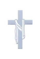 Terra Sancta Lapel Pin - Silver Plated White Shroud Easter Pin