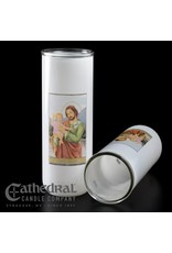 Cathedral Candle 5, 6, 7-Day Glass Globes - St. Joseph (12)