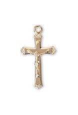 HMH Crucifix Medal, Gold over Sterling Silver, 18" Chain