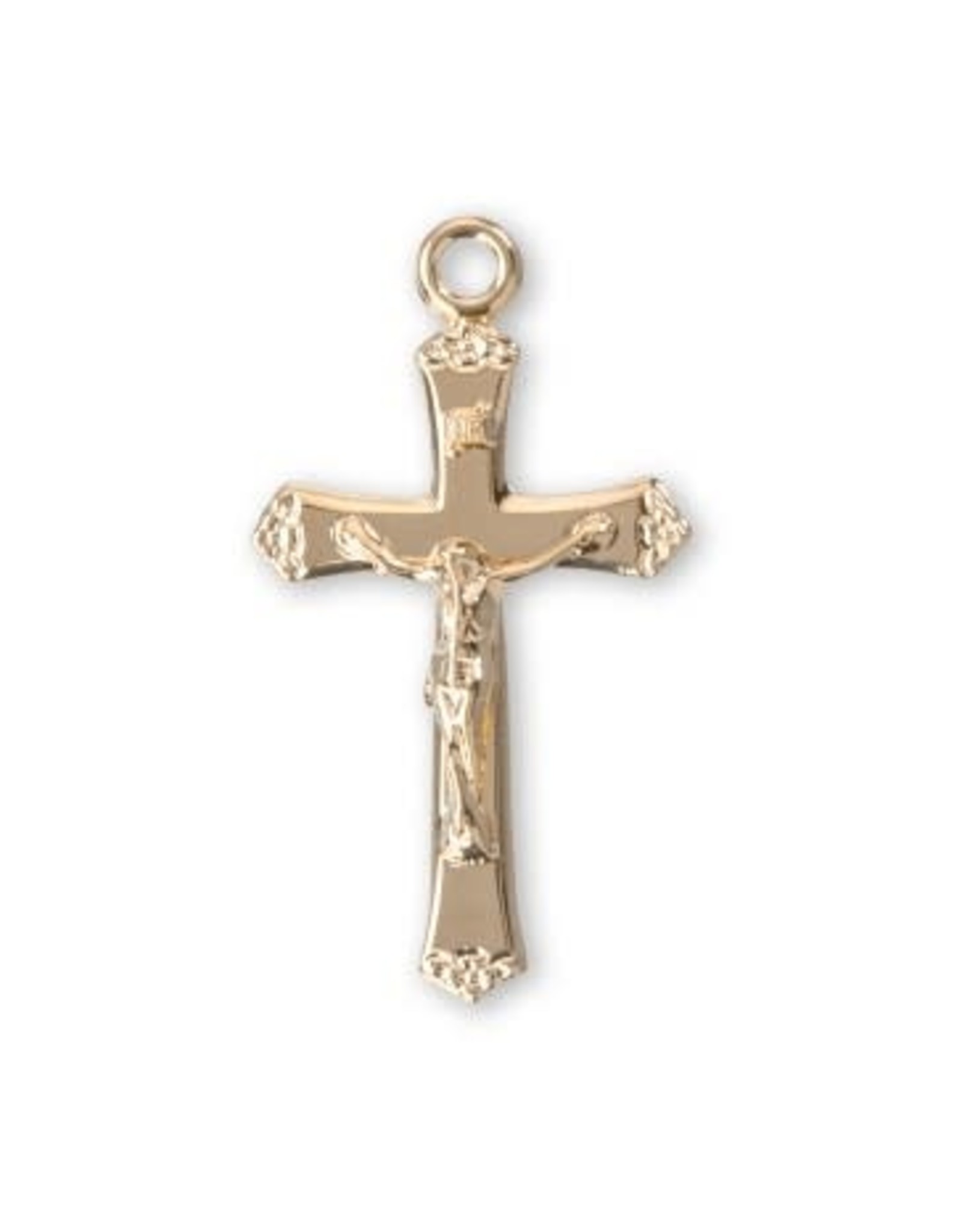 HMH Crucifix Medal, Gold over Sterling Silver, 18" Chain