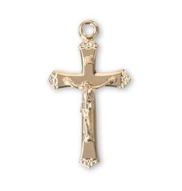 HMH Crucifix Medal, Gold over Sterling Silver, 18" Chain