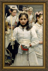 Nelson Art After the First Holy Communion (Detail 1 Girl) Standard Gold Framed Art Picture