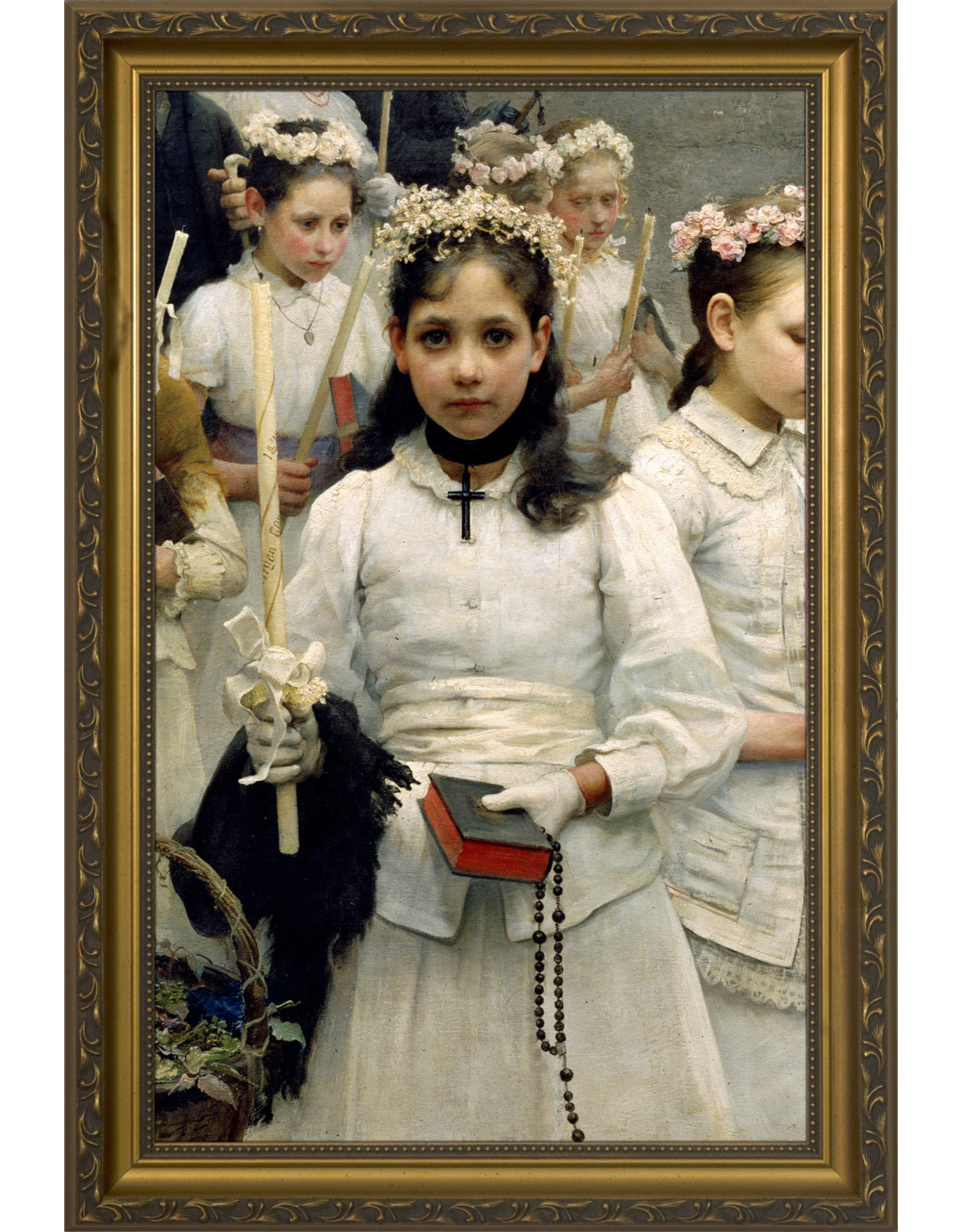 Nelson Art After the First Holy Communion (Detail 1 Girl) Standard Gold Framed Art Picture