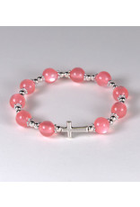 Malhame Regina Rosary Bracelet - Elastic (Cat's Eye Pink Beads)