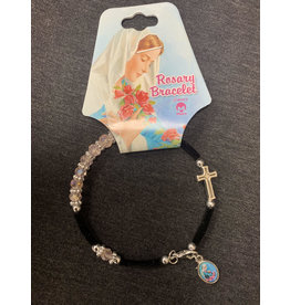 Malhame Regina Rosary Bracelet - Rose Glass Beads on Wire