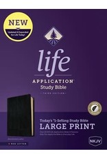 Tyndale NKJV Life Application Study Bible, Third Edition, Large Print (Red Letter, Bonded Leather, Black, Indexed)